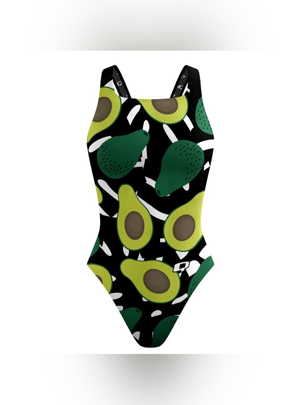 Q SWIMWEAR AVOCADO CLASSIC STRAP SWIMSUIT 1 PC SZ 36 M L UV/SPF 50+ Protection